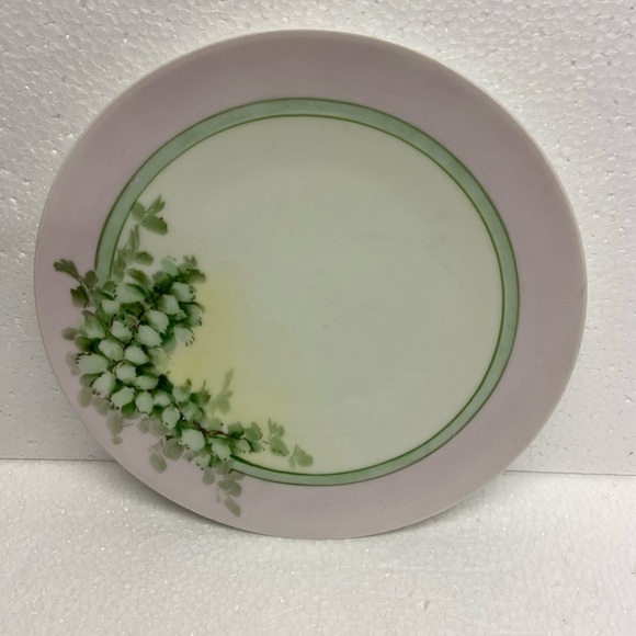 Vintage Bavarian Porcelain Plate Pink/green 8” Cottage Core - Picture 3 of 9
